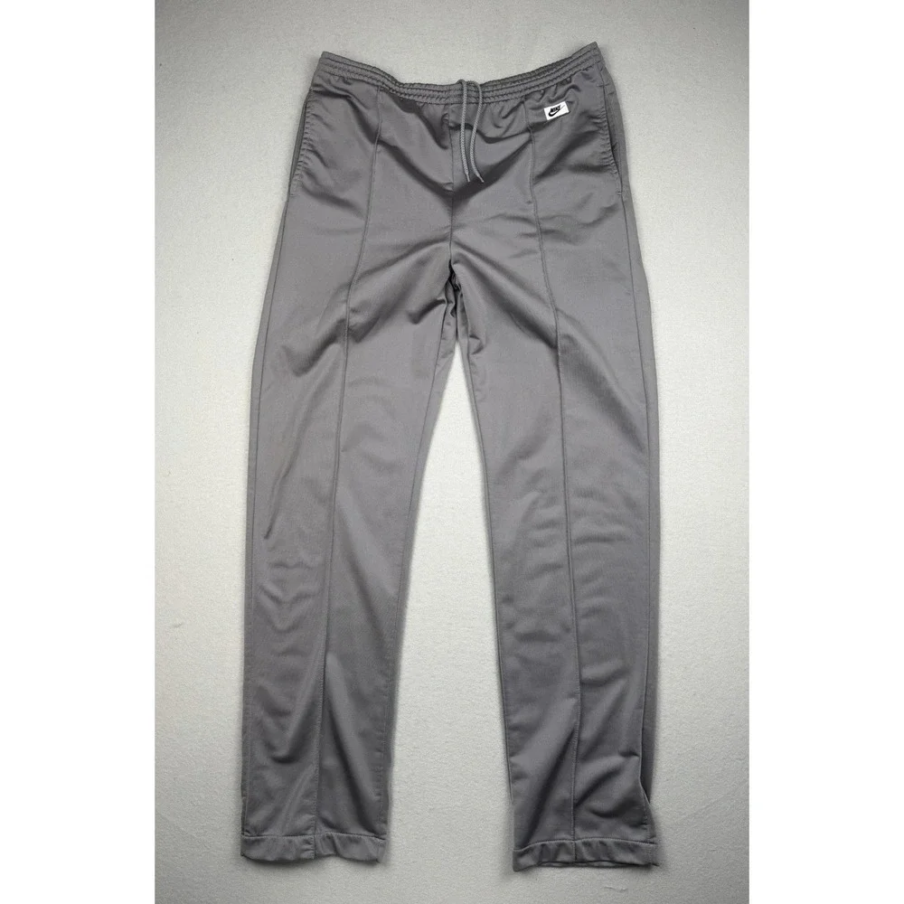 Rare Vintage NIKE Spell Out Box Logo Patch Athletic Track Pants 80s 90s Gray L